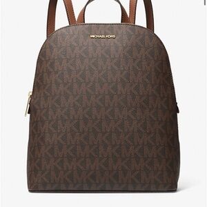 MICHAEL KORS Cindy MK Signature Brown LG Backpack
